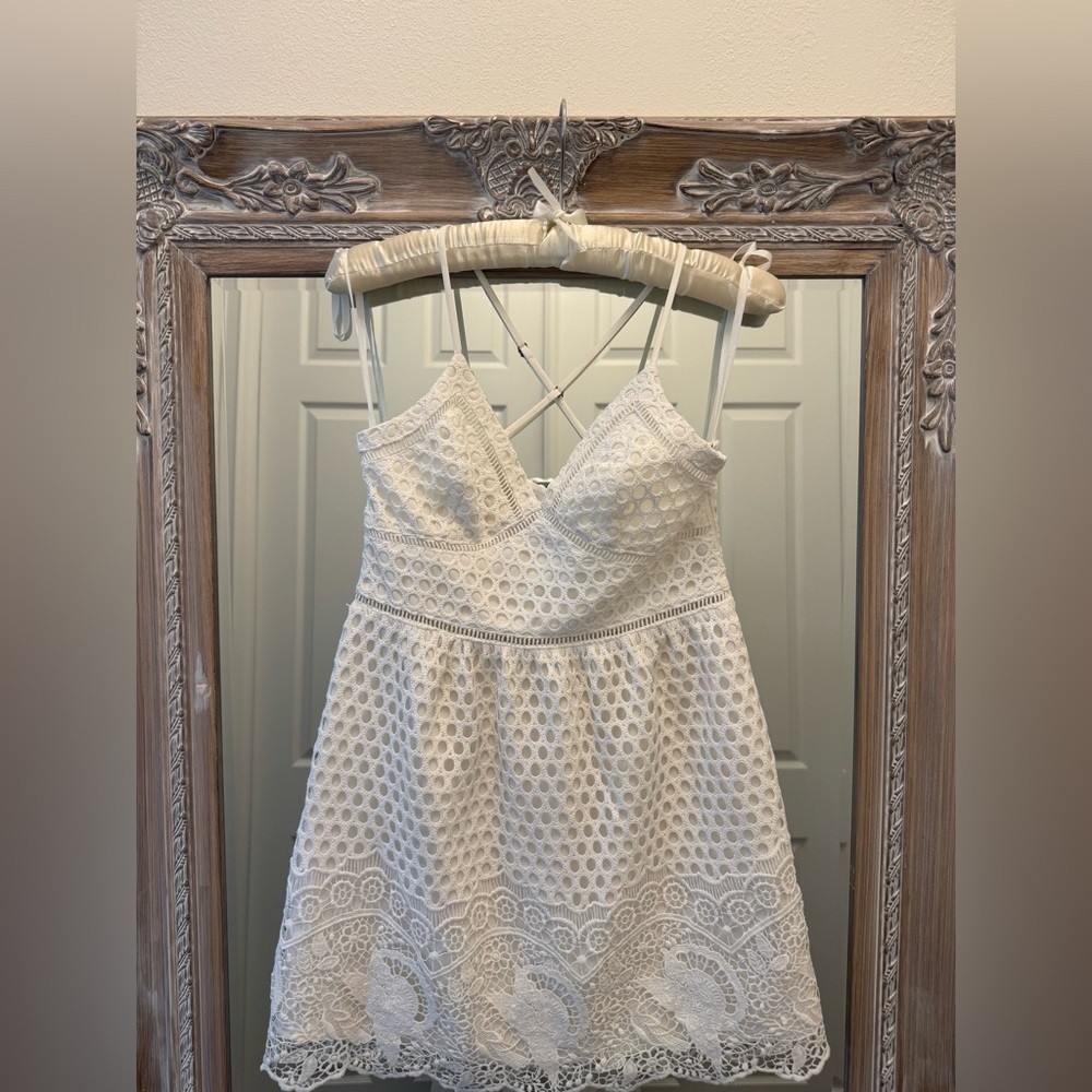 Abercrombie White Eyelet Summer Mini Dress Size S